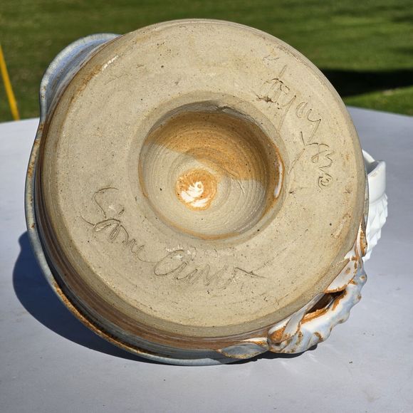 1980s Joyce Signed And Dated ceramic Salt Glazed stoneware‎ pottery Juicer Vtg - Picture 4 of 16